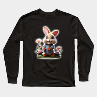 Floral Hopper bunny Long Sleeve T-Shirt